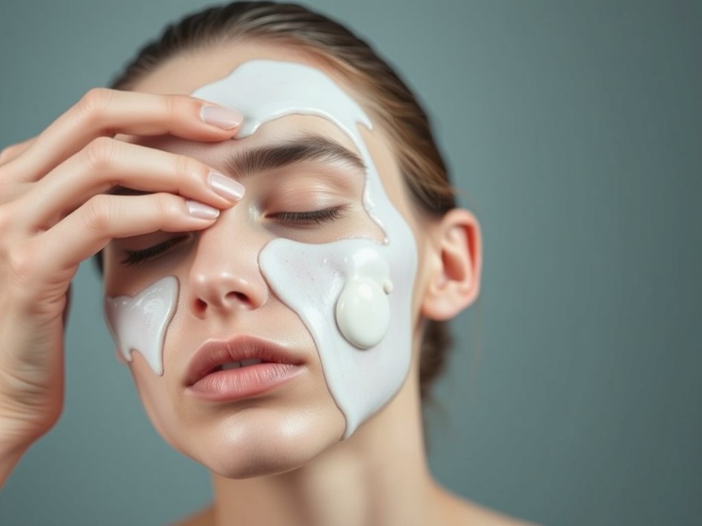 conceptual image showing skincare mistakes like product pilling on skin
