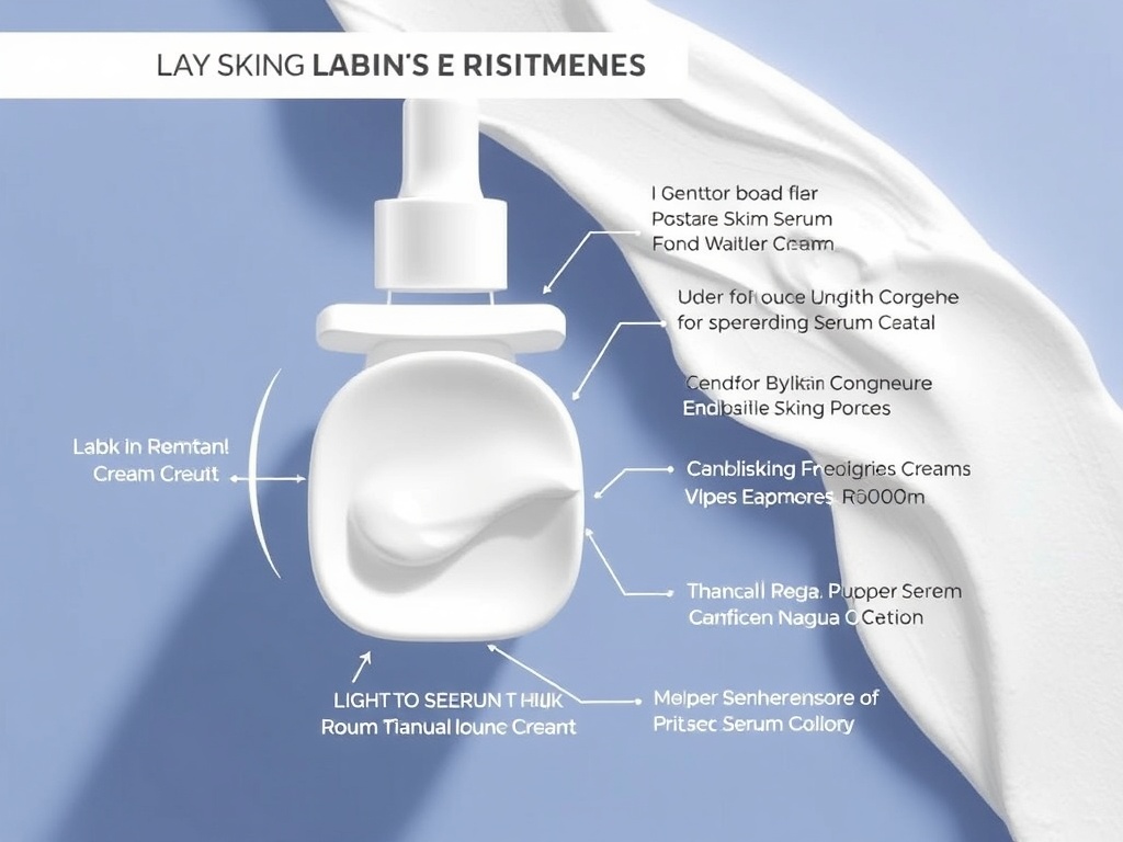 skincare layering diagram textures light to thick serum cream visual guide
