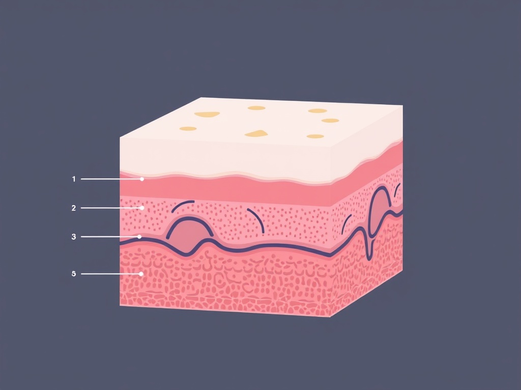 diagram-style visual of skin barrier layers with clean minimal design