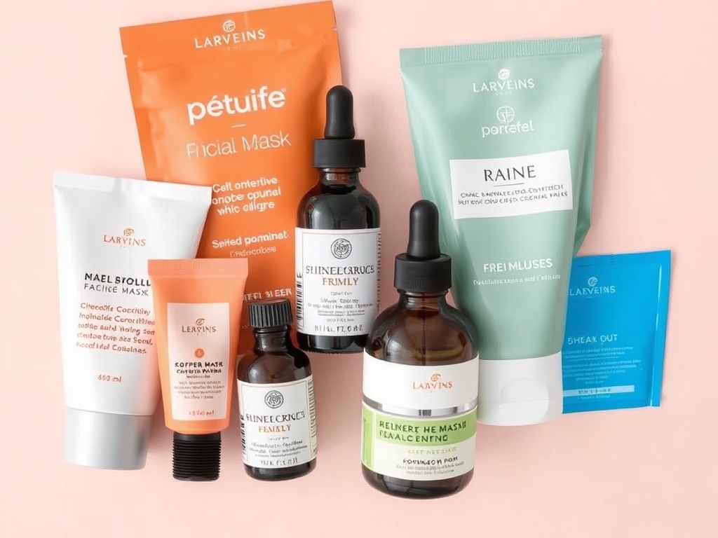 assorted facial masks and serums