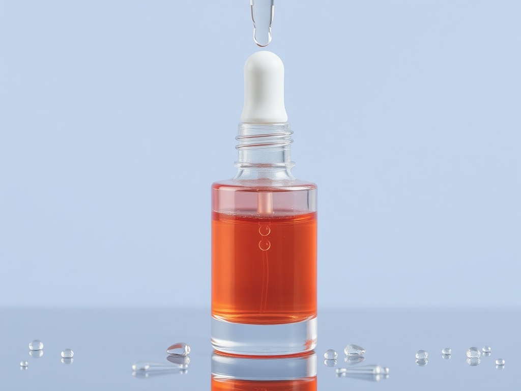 bottle of serum with droplet