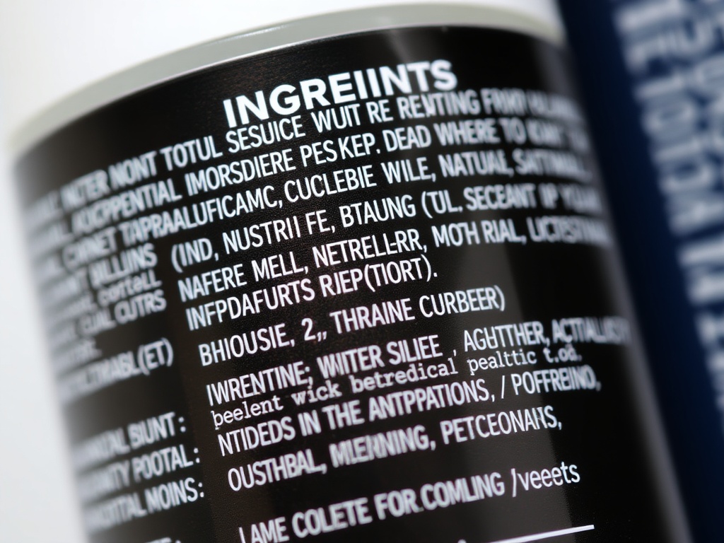 close-up of skincare ingredient labels