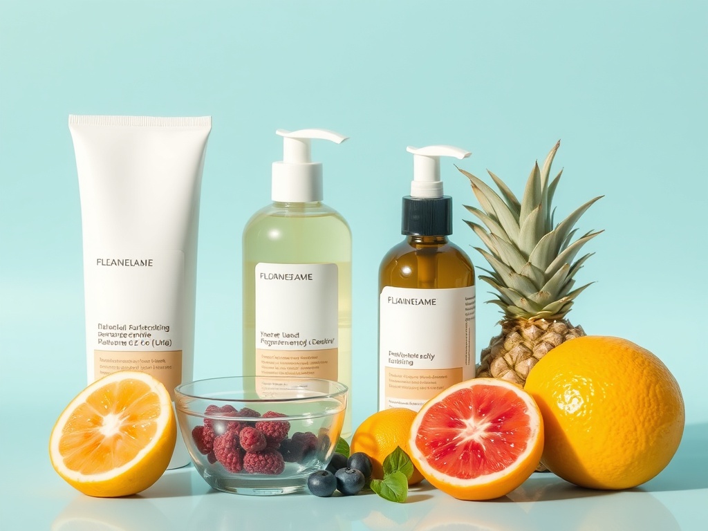 healthy lifestyle with skincare and fruits