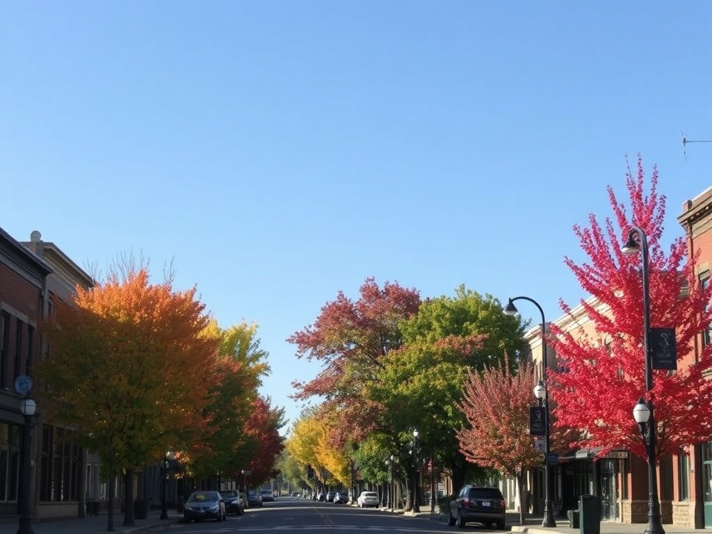 autumn leaves Brockville Ontario colorful trees downtown crisp air scenic street