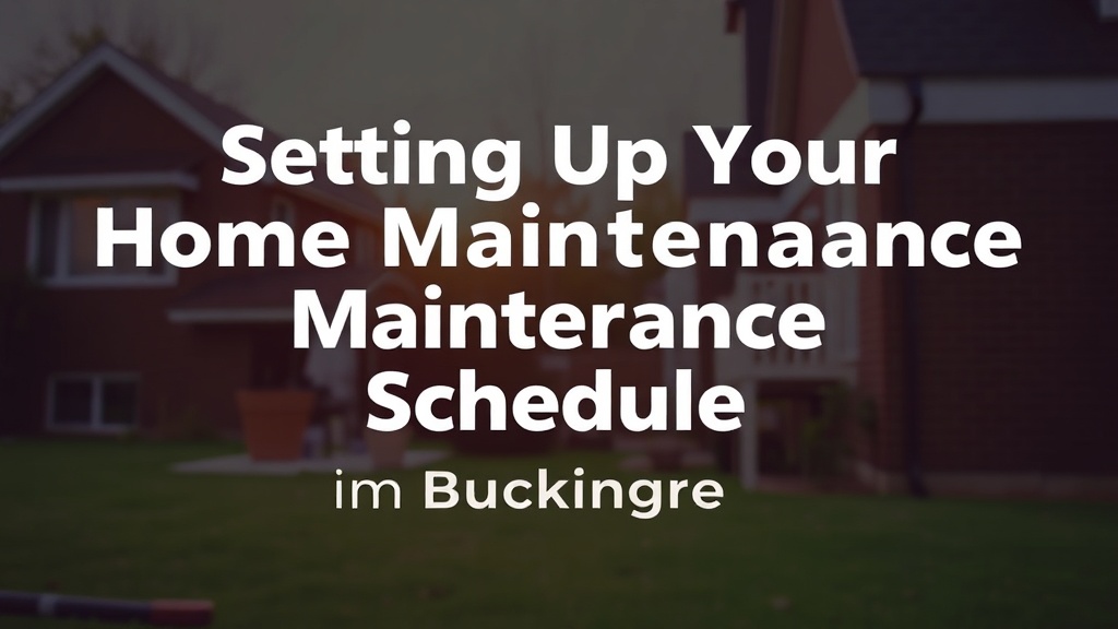 Setting Up Your Home Maintenance Schedule in Buckingham