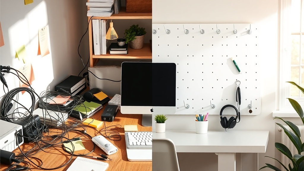 Renter-friendly desk command center using IKEA SKADIS pegboard