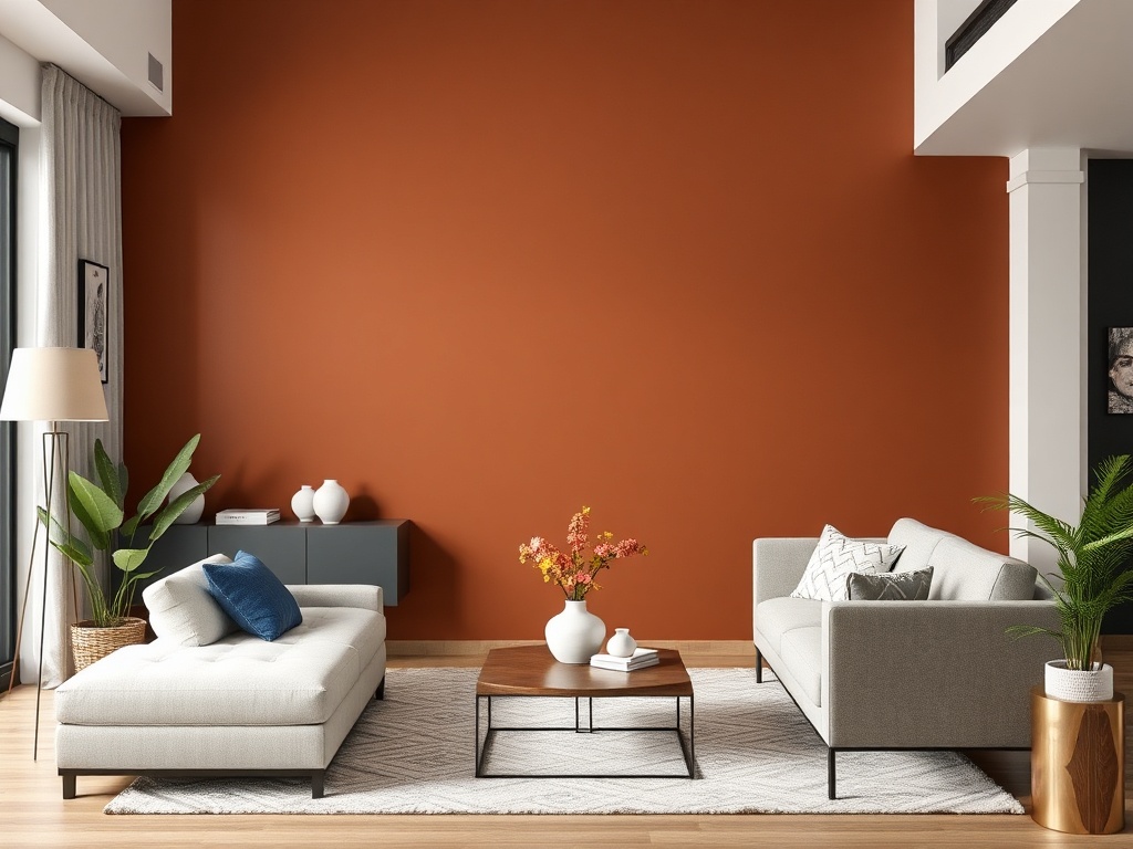 accent wall deep color modern living room bold paint design