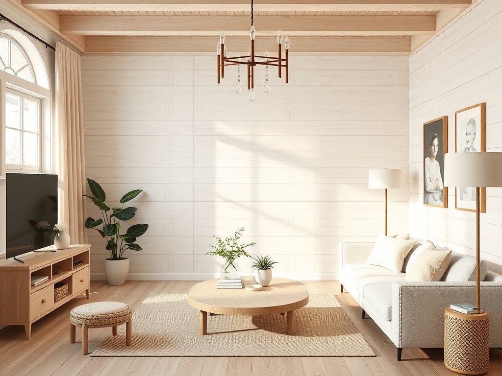neutral color palette interior, beige white wood tones, cohesive decor styling