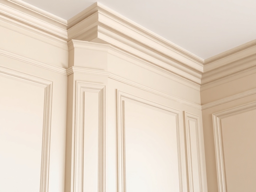 wall molding detail, classic paneling, neutral painted wall, elegant interior