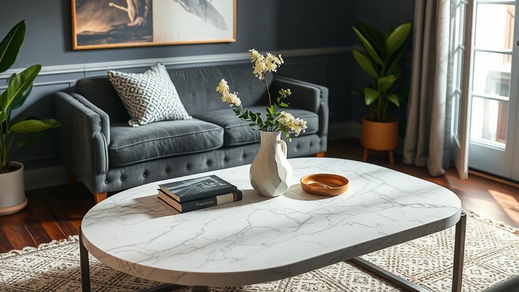 How to Refresh Your Old Coffee Table with Peel and Stick Marble