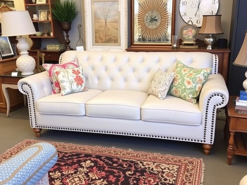 furniture and decor bargains found at second-hand stores and online marketplaces