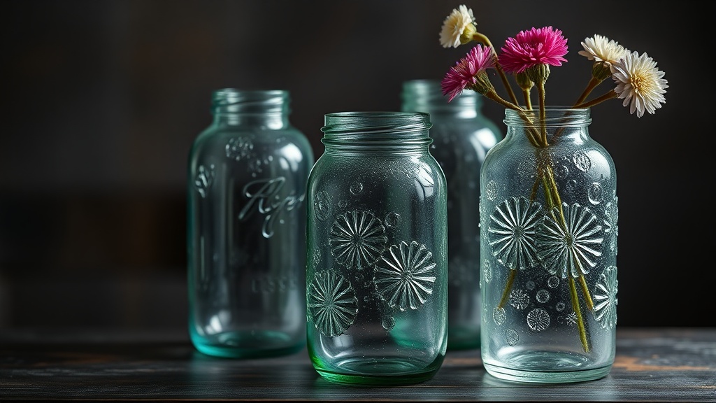 Upcycling Old Glass Jars into Elegant Textured Vases