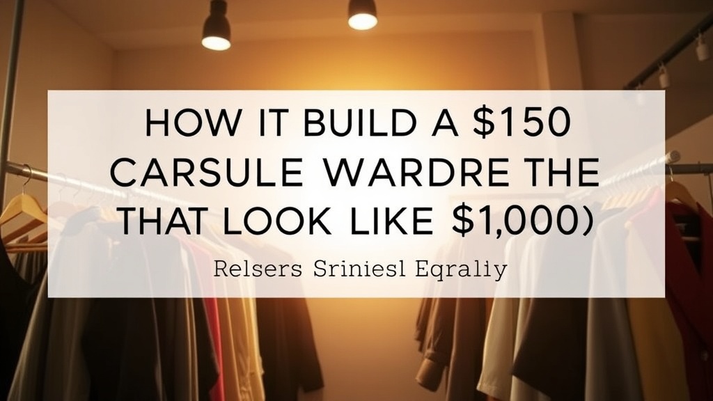 How to Build a $150 Capsule Wardrobe That Looks Like $1,000 (Real Pieces, Real Math)