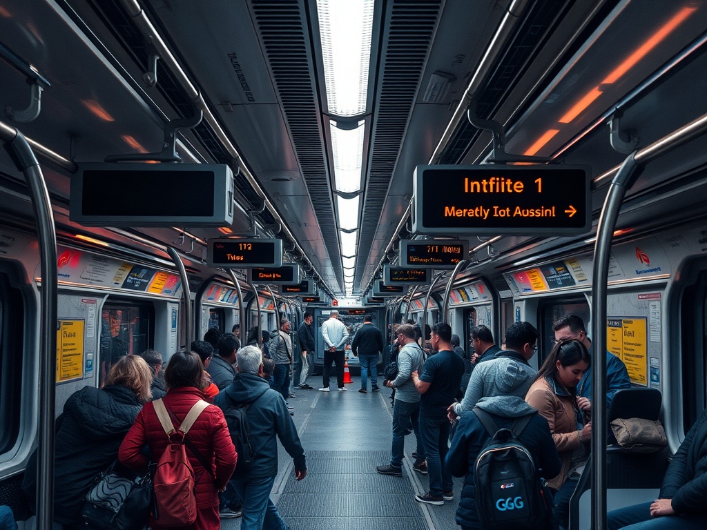 a busy public transportation system in a major city