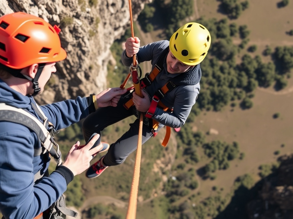 bungee jumping safety checks, harness and cord inspection in action