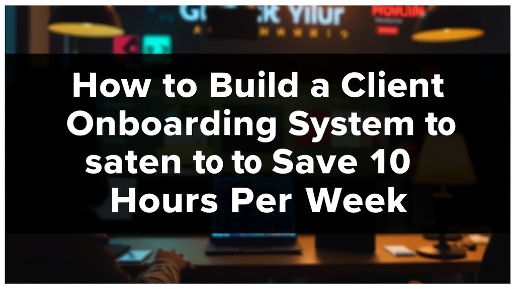 How to Build a Client Onboarding System That Saves 10 Hours Per Week