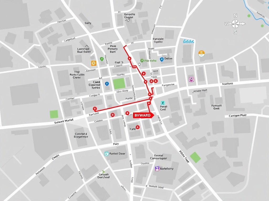 map-style view of ByWard Market connecting to Ottawa downtown streets, walking routes and nearby attractions