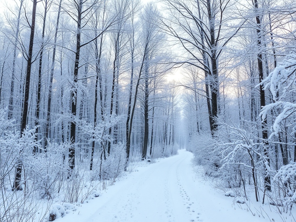 snow covered caledon trail winter quiet forest soft light peaceful