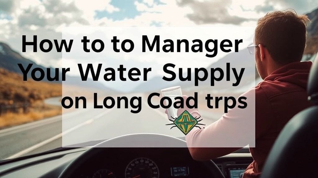 How to Manage Your Water Supply on Long Road Trips