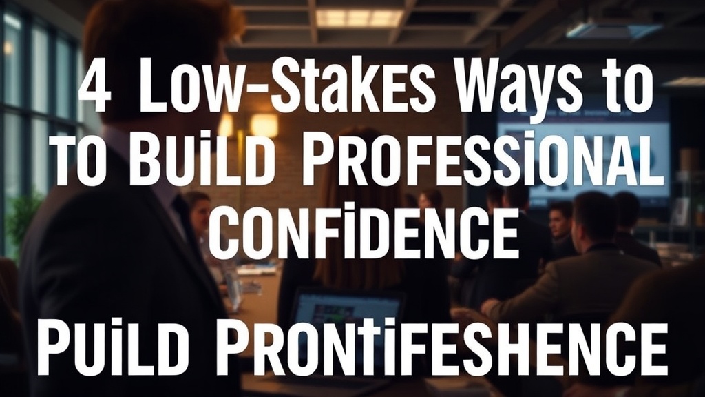 4 Low-Stakes Ways to Build Professional Confidence