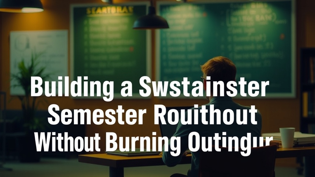 Building a Sustainable Semester Routine Without Burning Out