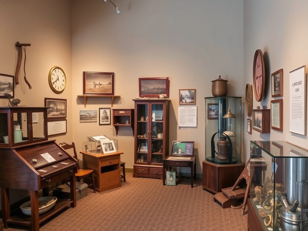 Historical artifacts and exhibits at the Camrose Centennial Museum