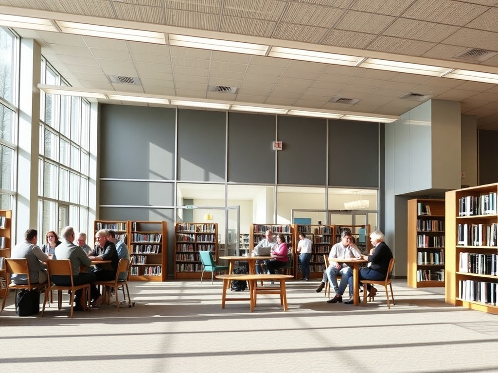 People enjoying a quiet moment in the Camrose Public Library