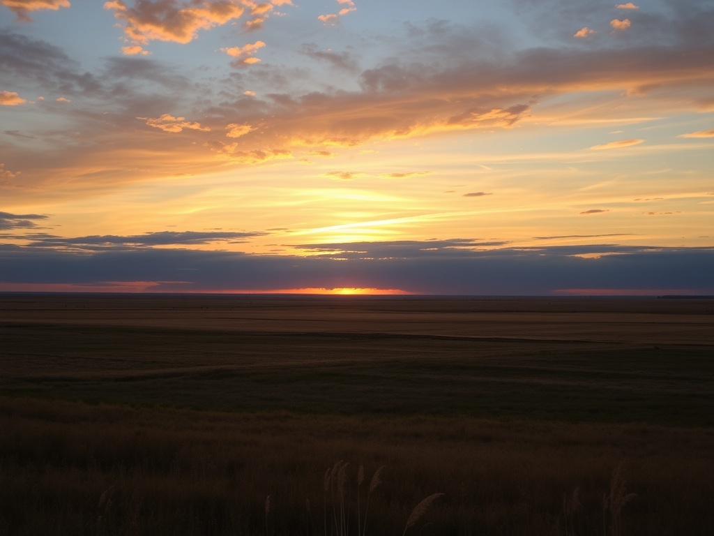 sunset over prairie sky Camrose Alberta golden hour wide open landscape