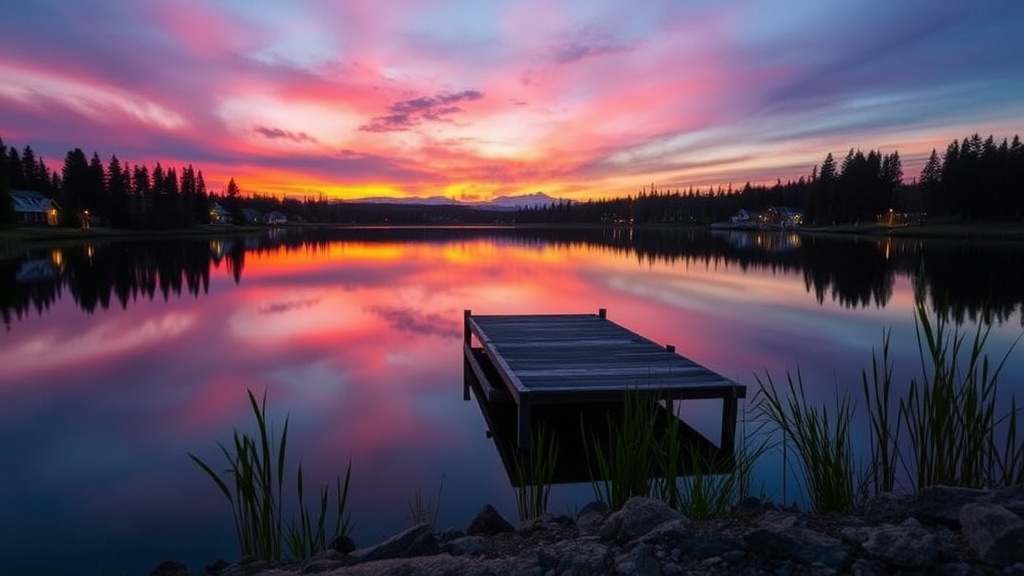 Visit Mirror Lake at Sunset for Camrose's Best Evening Views