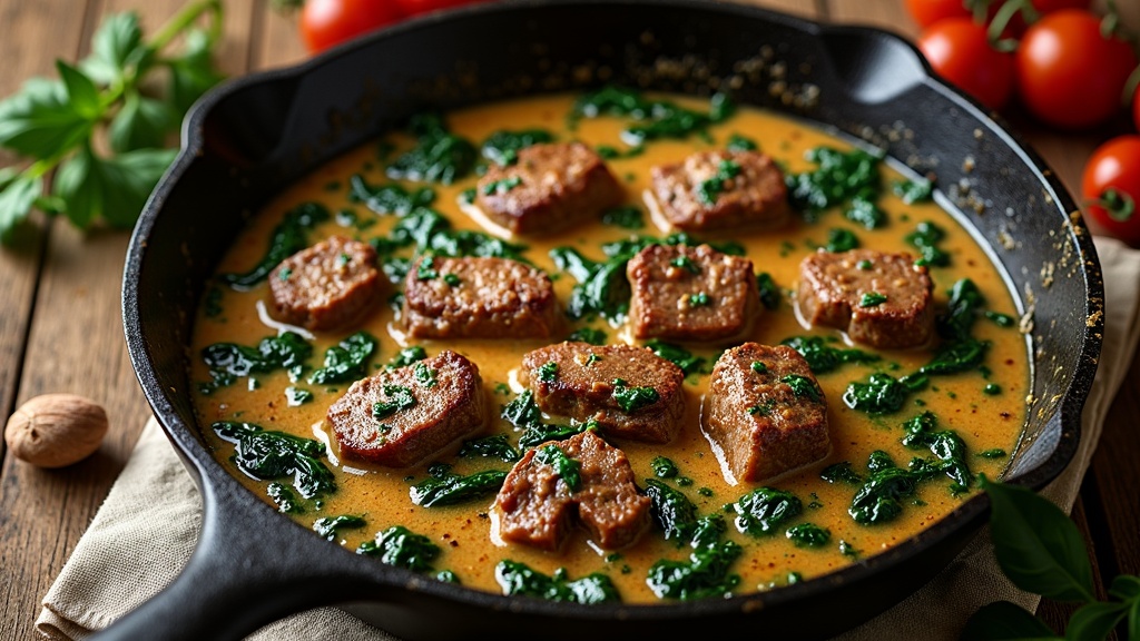 Creamy Tuscan Beef with Spinach — 7g Net Carbs, Ready in 25 Minutes