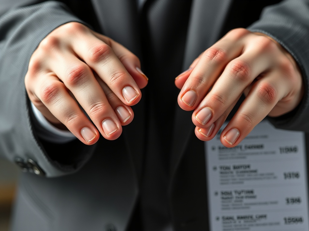 close-up of hands highlighting key achievements on a modern resume, focus on numbers and formatting