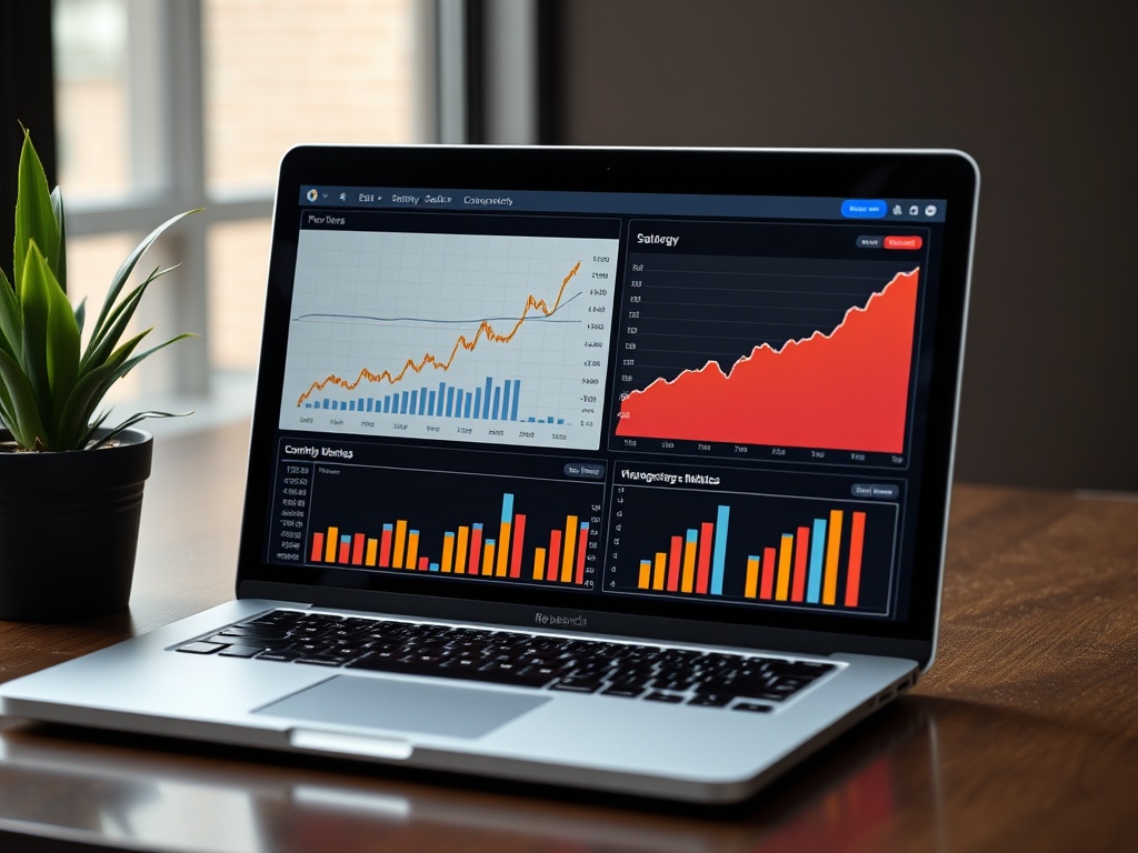 data charts and salary research on a laptop screen