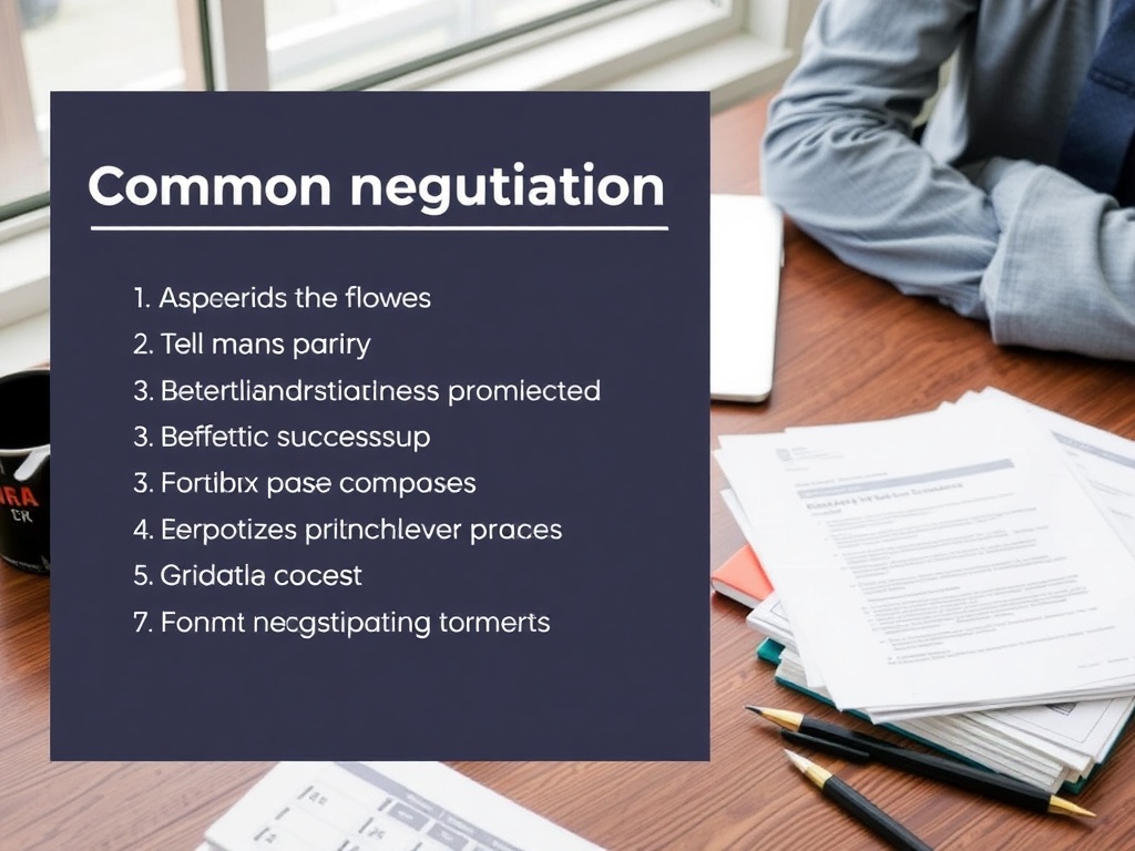 list of common negotiation mistakes on a desk with papers