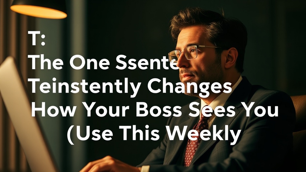 The One Sentence That Instantly Changes How Your Boss Sees You (Use This Weekly)