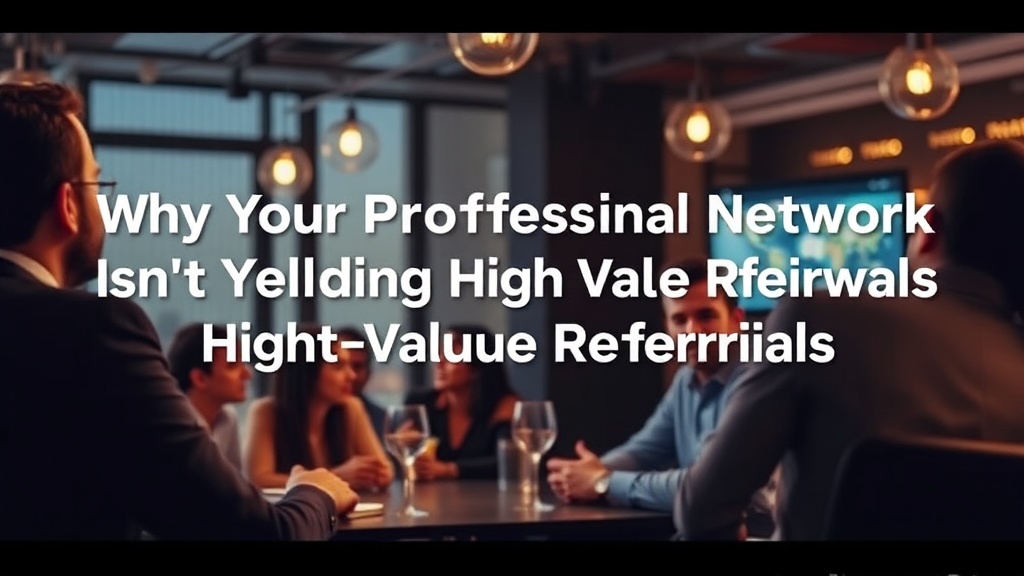 Why Your Professional Network Isn't Yielding High-Value Referrals
