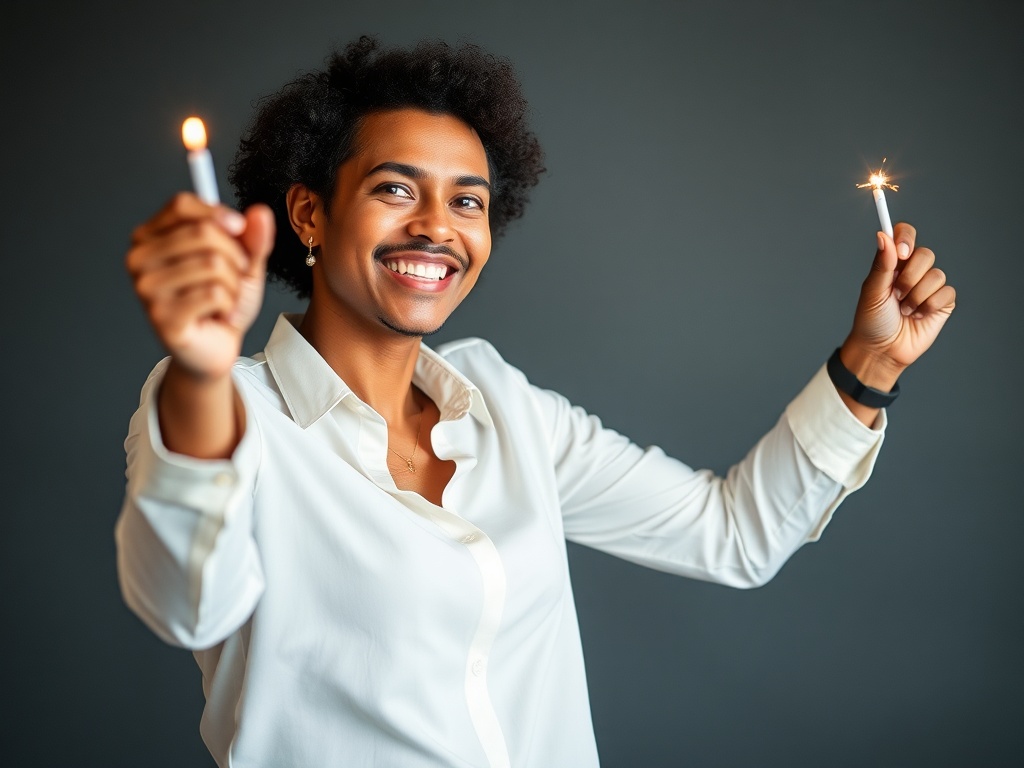 a professional celebrating a career milestone