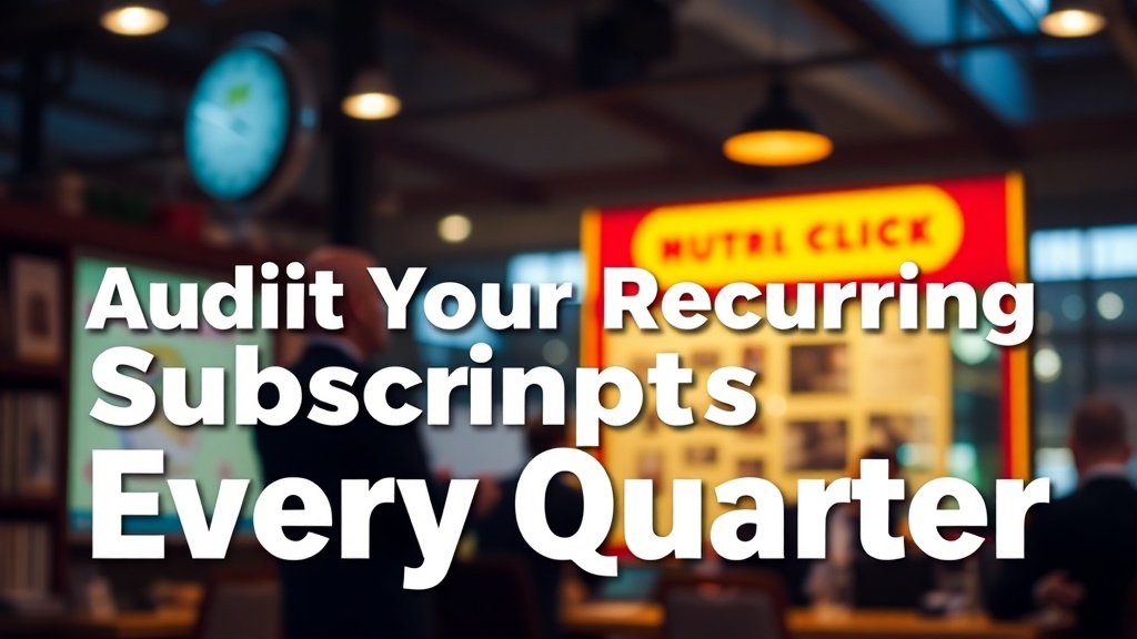 Audit Your Recurring Subscriptions Every Quarter