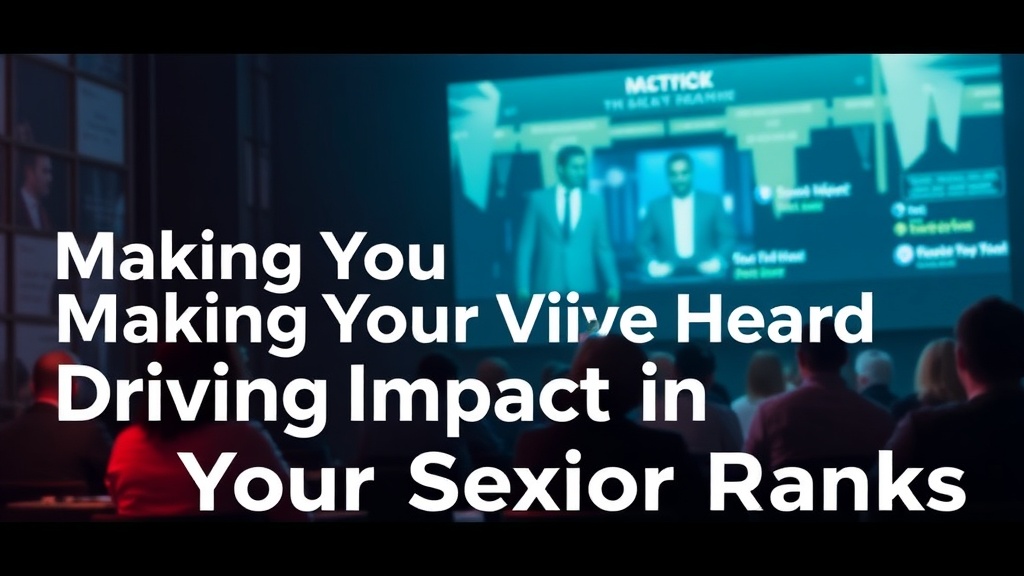 Making Your Voice Heard: Driving Impact in the Senior Ranks