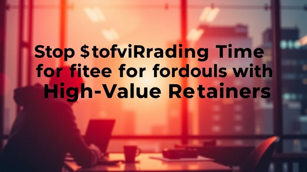Stop Trading Time for Dollars with High-Value Retainers