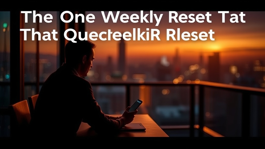 The One Weekly Reset That Quietly Accelerates Your Career