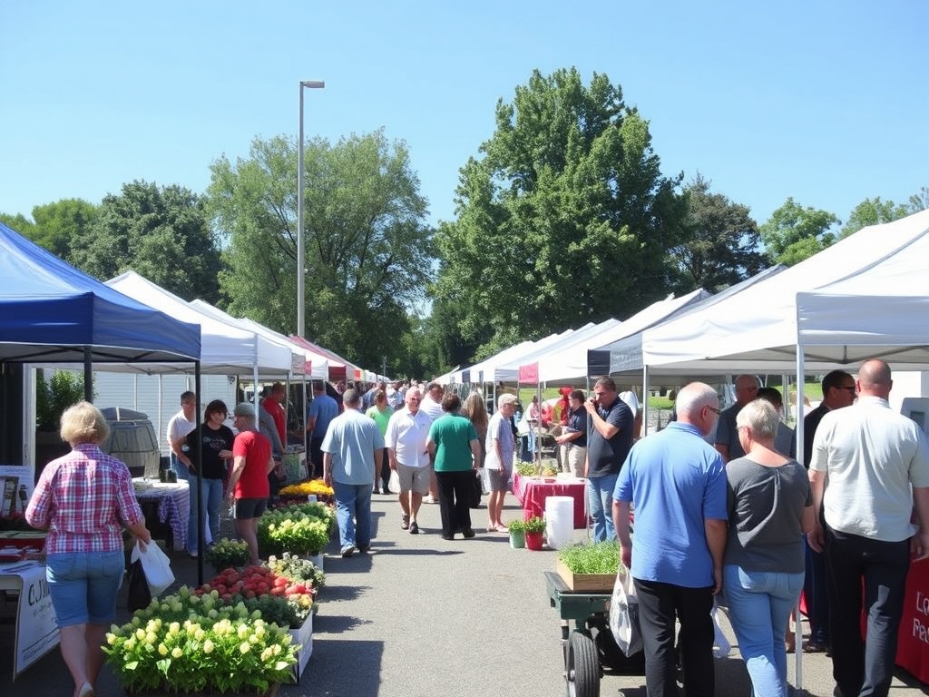 Carleton Place Farmers' Market with local vendors and shoppers