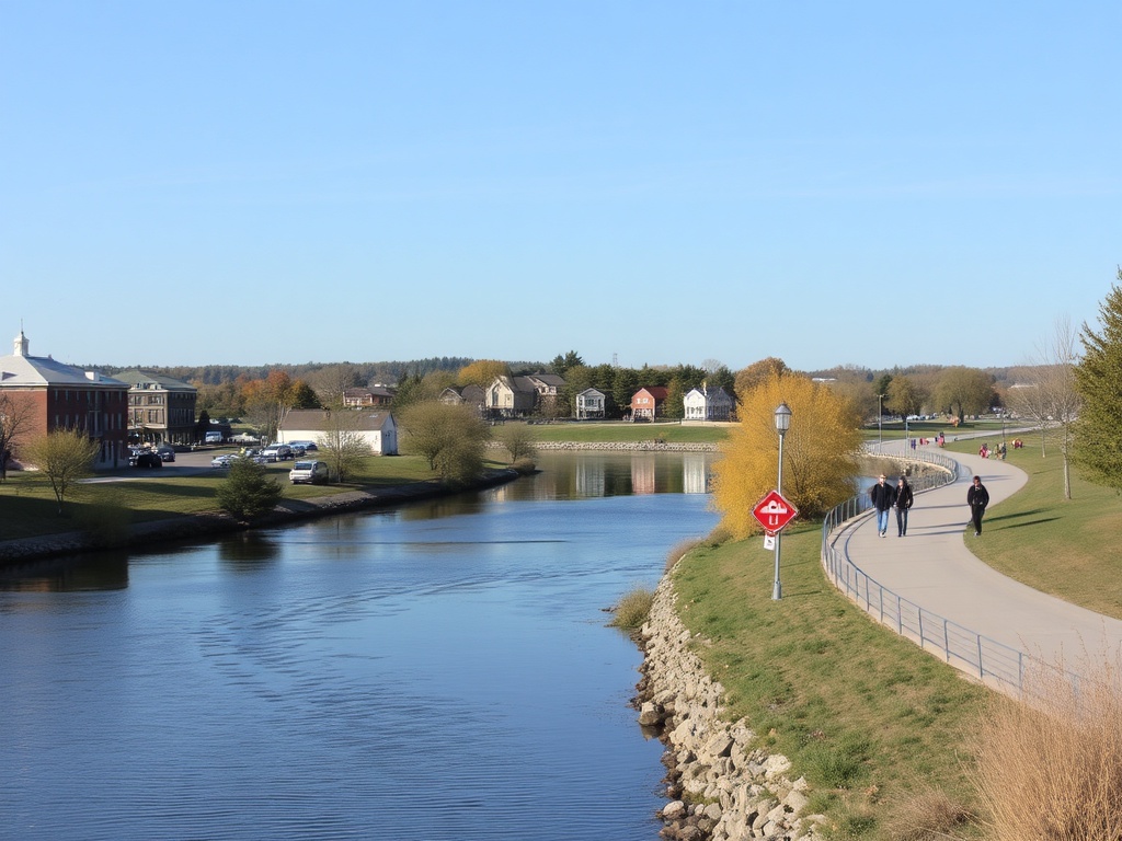 people walking along the Mississippi River in Carleton Place