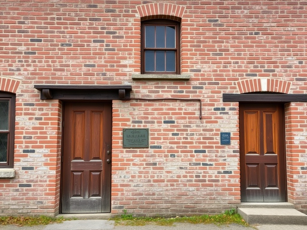 historical building in Casselman, showcasing old brickwork, wooden doors, and rustic charm