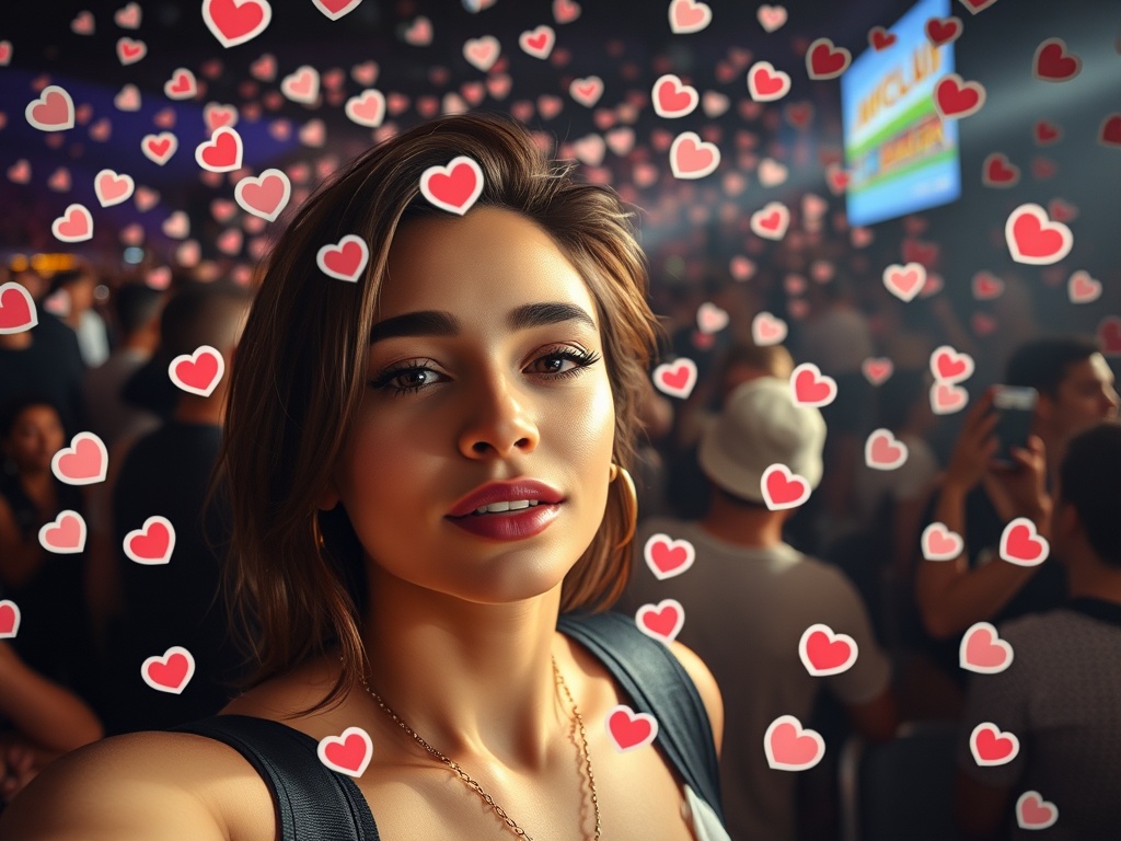 A snapshot of an influencer posting a selfie, with thousands of likes and comments flooding in.