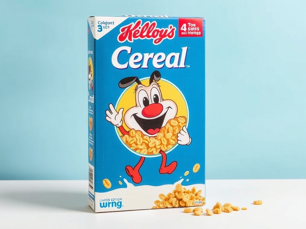 cereal box featuring vintage artwork and limited edition designs