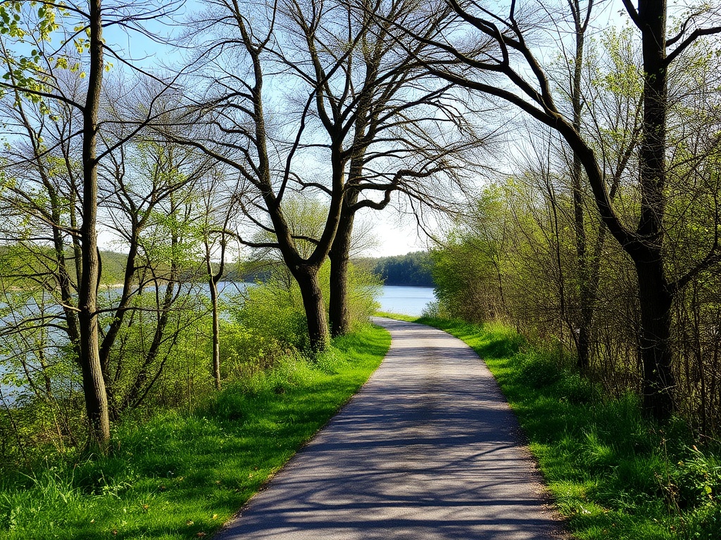 unexpected scenic path in Chambly with trees and river glimpses