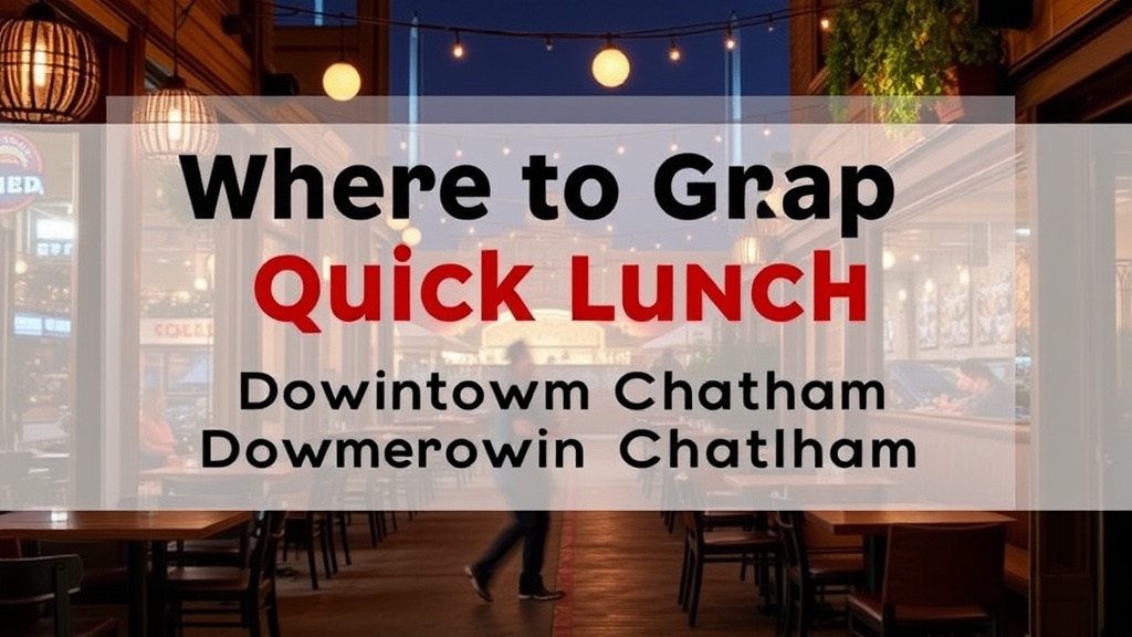 Where to Grab a Quick Lunch in Downtown Chatham
