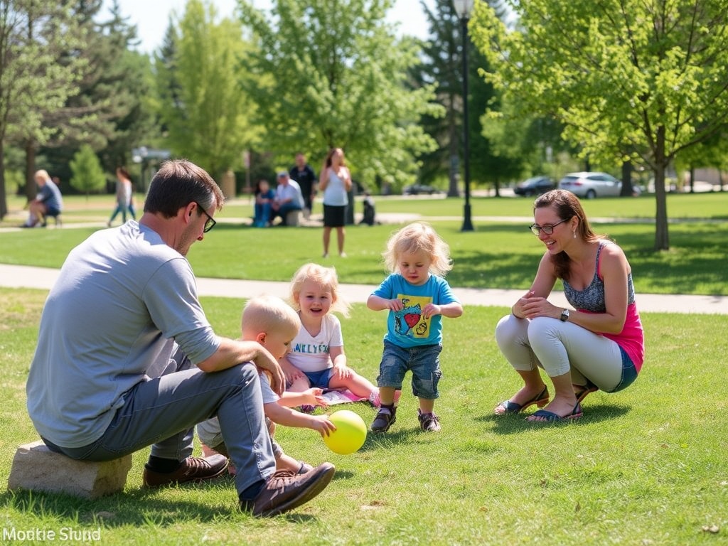 Chestermere's parks with families enjoying outdoor activities