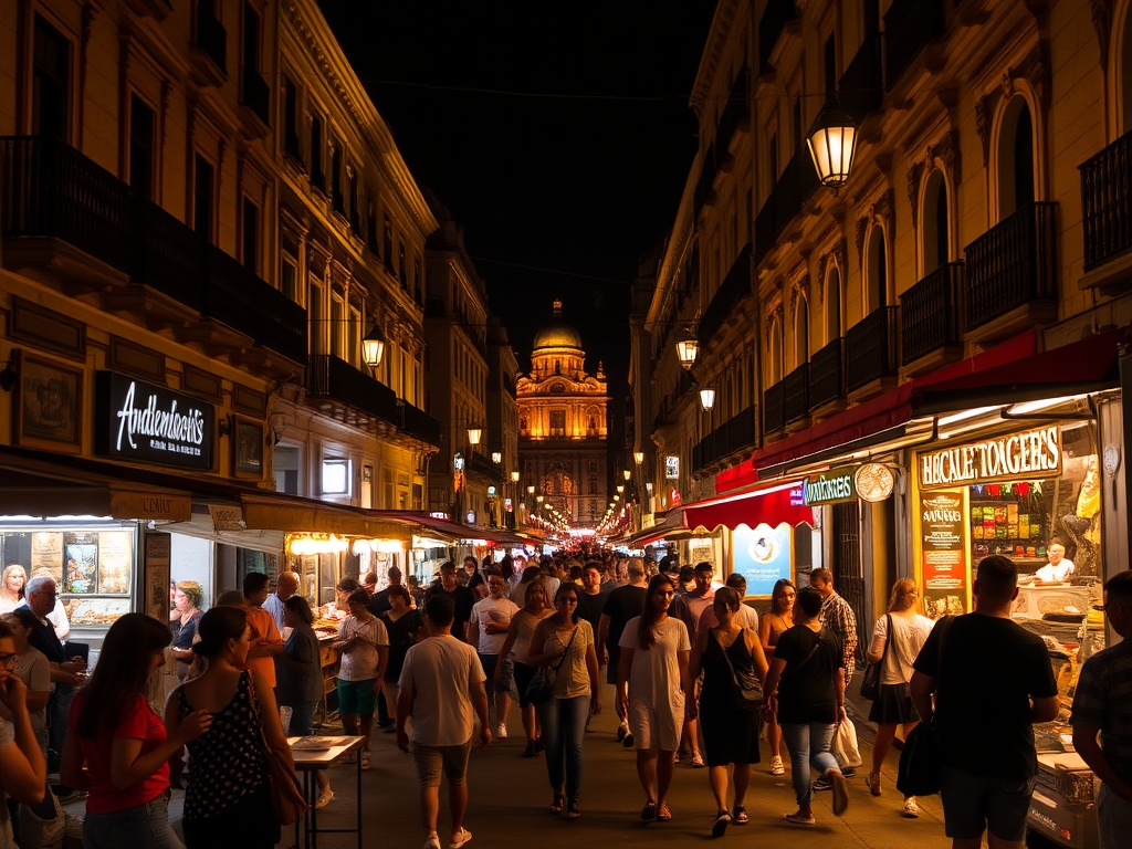 Mexico City night street tacos vibrant nightlife historic center lights