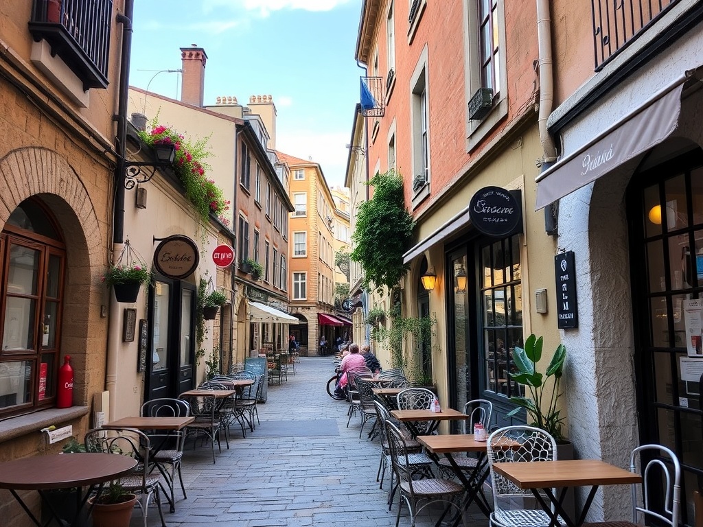 local cafes and hidden spots in the city with charming alleyways and cafes